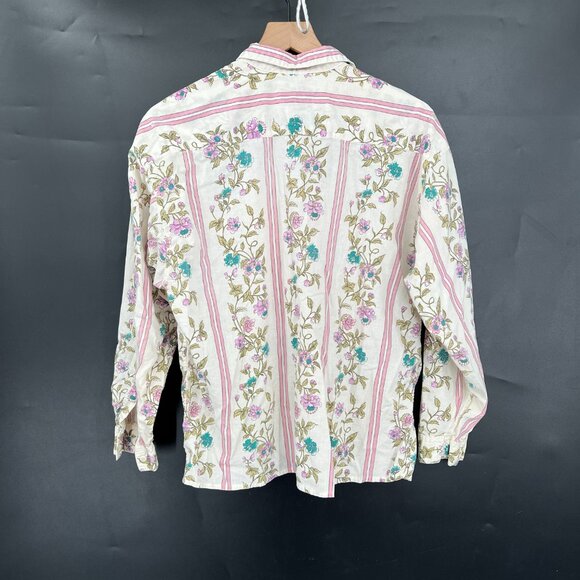 Vintage 70s boho pure love takeaway cottagecore button up shirt grandmacore L - Picture 8 of 10